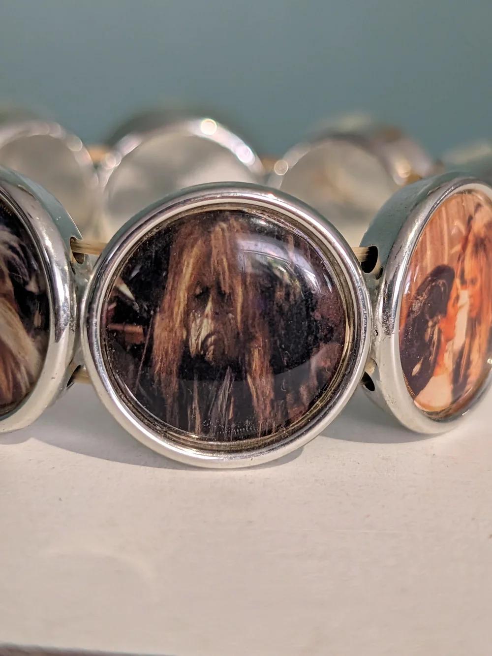 Vintage 80's Labyrinth Movie Photo Cabochon Charm Stretch Bracelet-New Nostalgia
